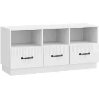 vidaXL Meuble TV , blanc brillant, 102 x 34,5 x 47 cm, aggloméré
