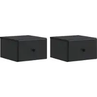 vidaXL Cabinet de chevet mural 2 pcs Noir 34,5 x 33 x 20 cm