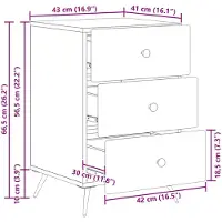 vidaXL Cabinet de chevet avec tiroir Chêne Sonoma 43 x 41 x 66,5 cm