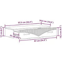 vidaXL Table d'appoint murale, 87,5 x 34,5 x 17 cm, en panneaux de particules