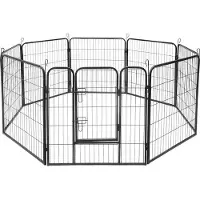 Rebel RA-1207 Enclos modulaire pour chien, en acier, 8 panneaux, taille L, 80 x 80 cm