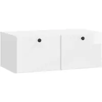 vidaXL Meuble TV mural 78,5 x 41 x 30 cm Blanc brillant