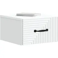 vidaXL Cabinet de chevet mural avec tiroir Blanc 34,5 x 33 x 20 cm