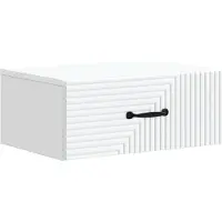 vidaXL Cabinet de chevet mural avec tiroir Blanc 49 x 34,5 x 20 cm