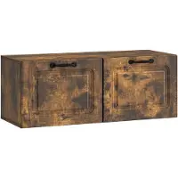 vidaXL Meuble TV mural en chêne fumé 78,5 x 31 x 30 cm