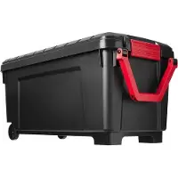OEM Caisse de rangement empilable avec roulettes et poignées, 170 l, noire