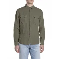 Replay pour homme. M4147.000.81388B Chemise en lin Regular Fit beige (M), Casuel, Manche longue