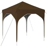 vidaXL Tente de réception pliable 194 x 194 x 245 cm, couleur taupe