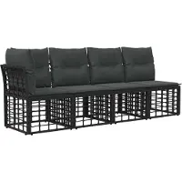 vidaXL Canapé de jardin 4 places avec accoudoir à gauche, 4 pièces, 4 places