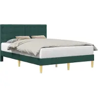 vidaXL Cadre de lit avec tête de lit Vert foncé 160 x 200 cm Tissu