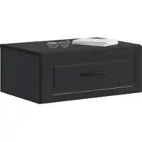 vidaXL Cabinet de chevet mural avec tiroir Noir 49 x 34,5 x 20 cm