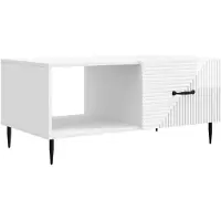 vidaXL Table basse blanche brillante 90 x 50 x 40 cm en aggloméré