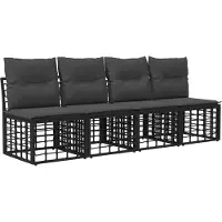 vidaXL Ensemble de canapés d'extérieur , 10 pièces, noir et gris foncé, polyester