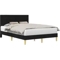 vidaXL Cadre de lit avec tête de lit noir 120 x 190 cm Tissu