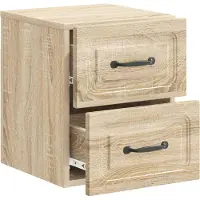 vidaXL Cabinet de chevet mural 2 pcs Chêne Sonoma 34,5 x 33 x 40 cm