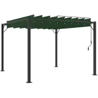 vidaXL Gazebo avec toit à lamelles 3 x 3 x 2,14 m Vert
