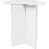 vidaXL Table d'appoint avec stockage 2 pcs Blanc brillant Ø 39 x 38 cm