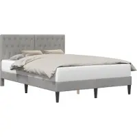 vidaXL Cadre de lit avec tête de lit Gris clair 160 x 200 cm Velours
