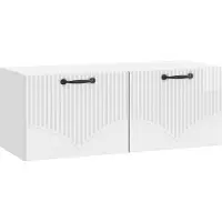 vidaXL Meuble TV mural , blanc brillant, 78,5 x 31 x 30 cm