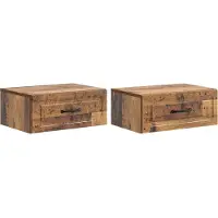 vidaXL Cabinet de chevet mural 2 pcs Bois ancien 49 x 34,5 x 20 cm