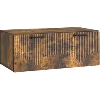 vidaXL Meuble TV mural en chêne fumé 78,5 x 41 x 30 cm