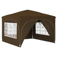 vidaXL Tente de réception pliable 290 x 290 x 245 cm, couleur taupe