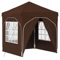 vidaXL Tente de réception pliable 192 x 192 x 245 cm, marron