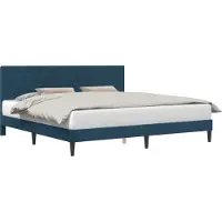 vidaXL Cadre de lit avec tête de lit Bleu 200 x 200 cm Velours