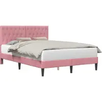 vidaXL Cadre de lit avec tête de lit rose 120 x 190 cm velours