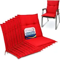 Beautissu Lot de 8 coussins pour dossier bas Base NL, 100 x 50 cm, rouge
