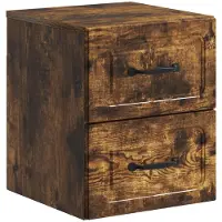 vidaXL Cabinet de chevet mural Chêne fumé 34,5 x 33 x 40 cm