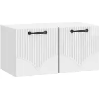 vidaXL Meuble TV mural blanc brillant 59,5 x 31 x 30 cm