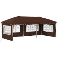 vidaXL Tente de fête pliante, 574 x 289 x 245 cm, couleur marron