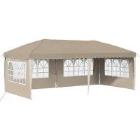 vidaXL Tente de réception pliable 575 x 289 x 245 cm, couleur crème