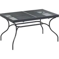 vidaXL Table à manger extensible en résille, anthracite, 212 x 90 x 76 cm, acier