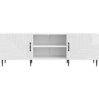 vidaXL Meuble TV 150 x 31 x 50 cm, blanc brillant, aggloméré