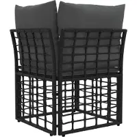 vidaXL Canapé d'angle d'extérieur modulaire , noir, en polyrotin