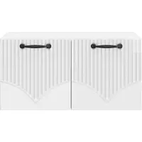 vidaXL Meuble TV mural , blanc brillant, 59,5 x 41 x 30 cm