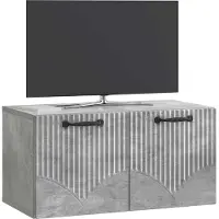 vidaXL Meuble TV mural , gris béton, 59,5 x 31 x 30 cm