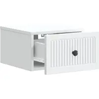 vidaXL Cabinet de chevet mural avec tiroir Blanc 33 x 34,5 x 20 cm