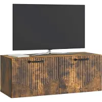 vidaXL Meuble TV mural en chêne fumé 78,5 x 31 x 30 cm