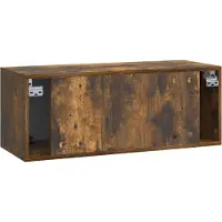 vidaXL Meuble TV mural en chêne fumé 78,5 x 31 x 30 cm