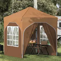Prolenta Tente événementielle pop-up beige, dimensions : 192 x 192 x 245 cm
