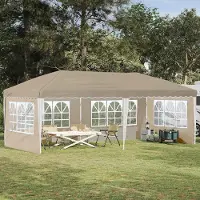 Prolenta Tente événementielle pop-up "Maison Exclusive" - Dimensions : 575 x 289 x 245 cm - Couleur : Crème