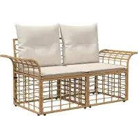 vidaXL Ensemble de salon de jardin, 2 pièces, couleur crème et blanc cassé
