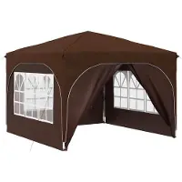 vidaXL Tente de réception pliable 290 x 290 x 245 cm, marron
