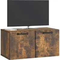 vidaXL Meuble TV mural en chêne fumé 59,5 x 31 x 30 cm