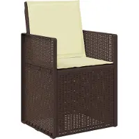 vidaXL Ensemble de jardin pour repas, 7 pièces, marron et crème, en polypropylène