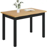 vidaXL Table de salle à manger EKAI, noire, 112 x 70 x 76,5 cm, en bois massif de pin