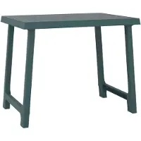 Syfax Table de camping vert 79x56x64 cm PP aspect de bois